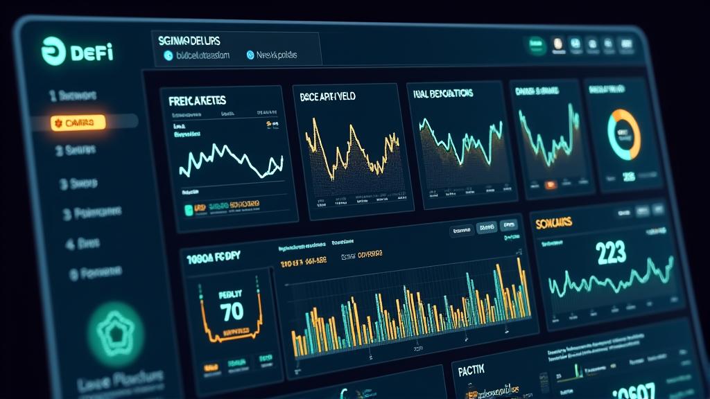 Информационная панель DeFi с показателями доходности и графиками