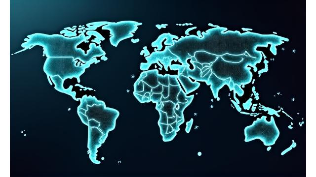 Глобальная карта мира с выделенными финансовыми центрами и линиями, символизирующими потоки инвестиций